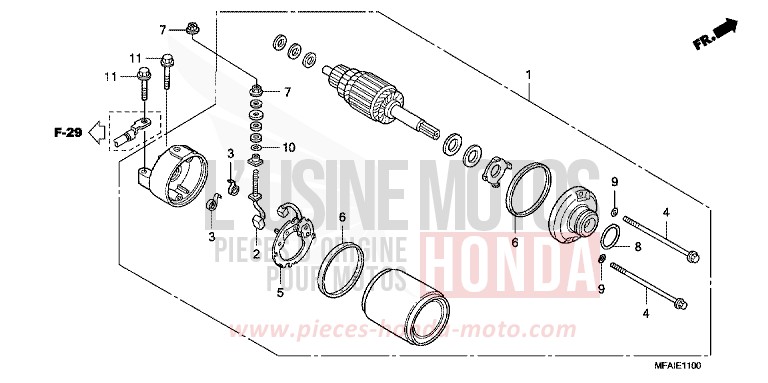 STARTING MOTOR for CBF1000 ABS PEARL NIGHTSTAR BLACK (NHA84) from 2008